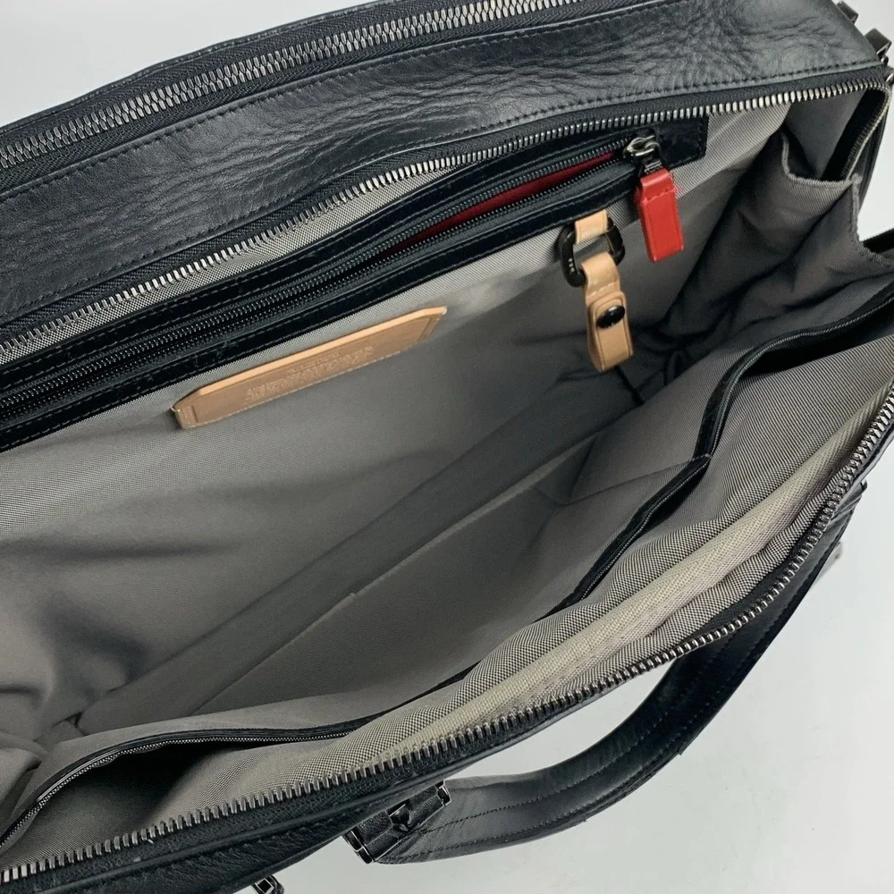 Tumi CFX Carbon Fiber Marina Medium Briefcase Luxury Black Bag Messenger 12x15